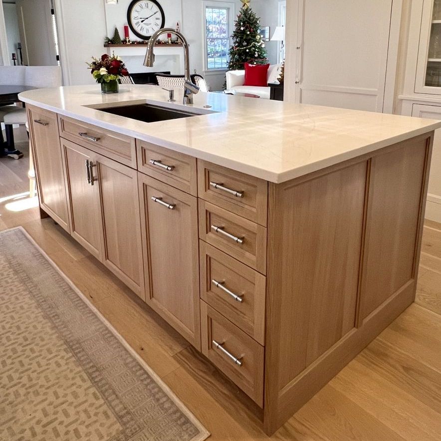 Custom White Oak Kitchen Island